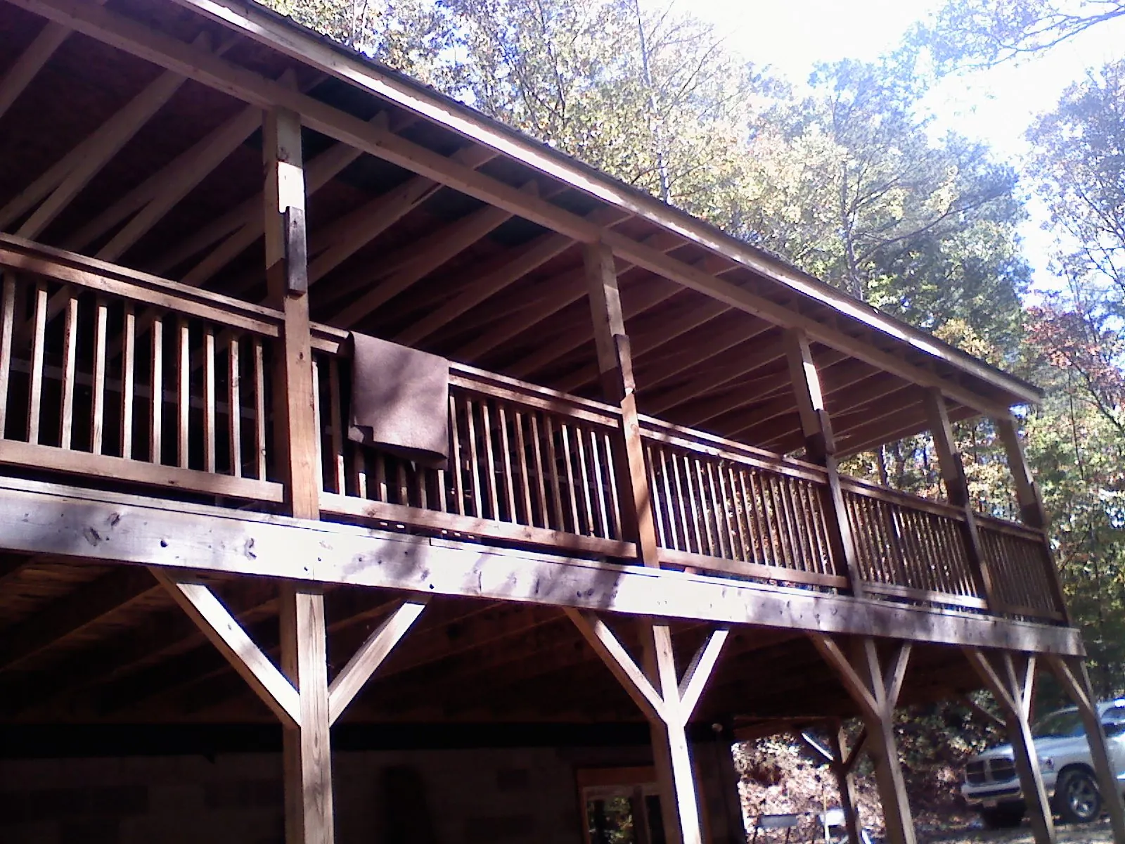 Timber framing under a new elevated porch and deck — Roof Leak Repair in Schuylkill Haven by Roofing Brothers